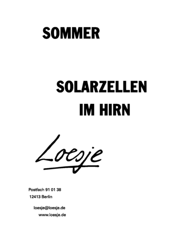 SOMMER / SOLARZELLEN IM HIRN